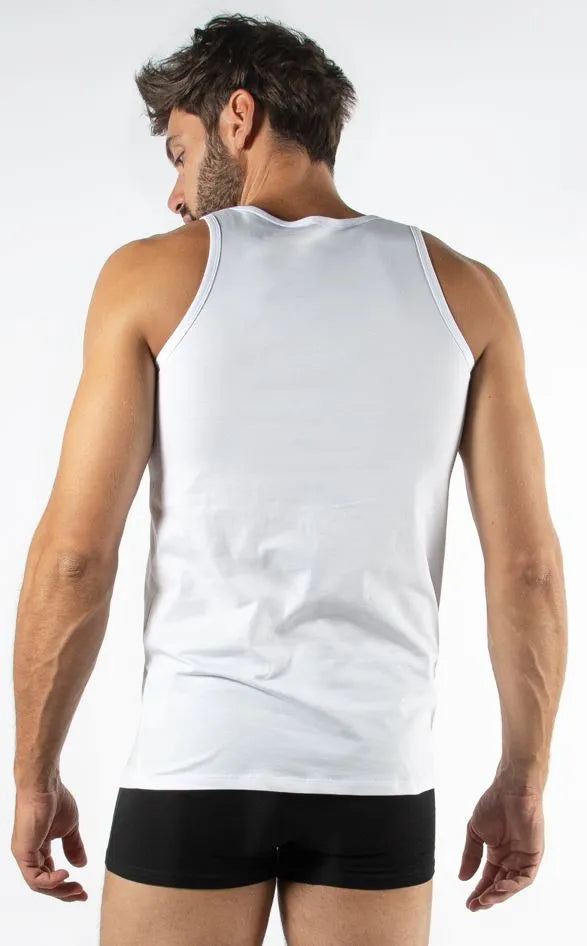Fila uomini tanktop bianco xl - cotone traspirante