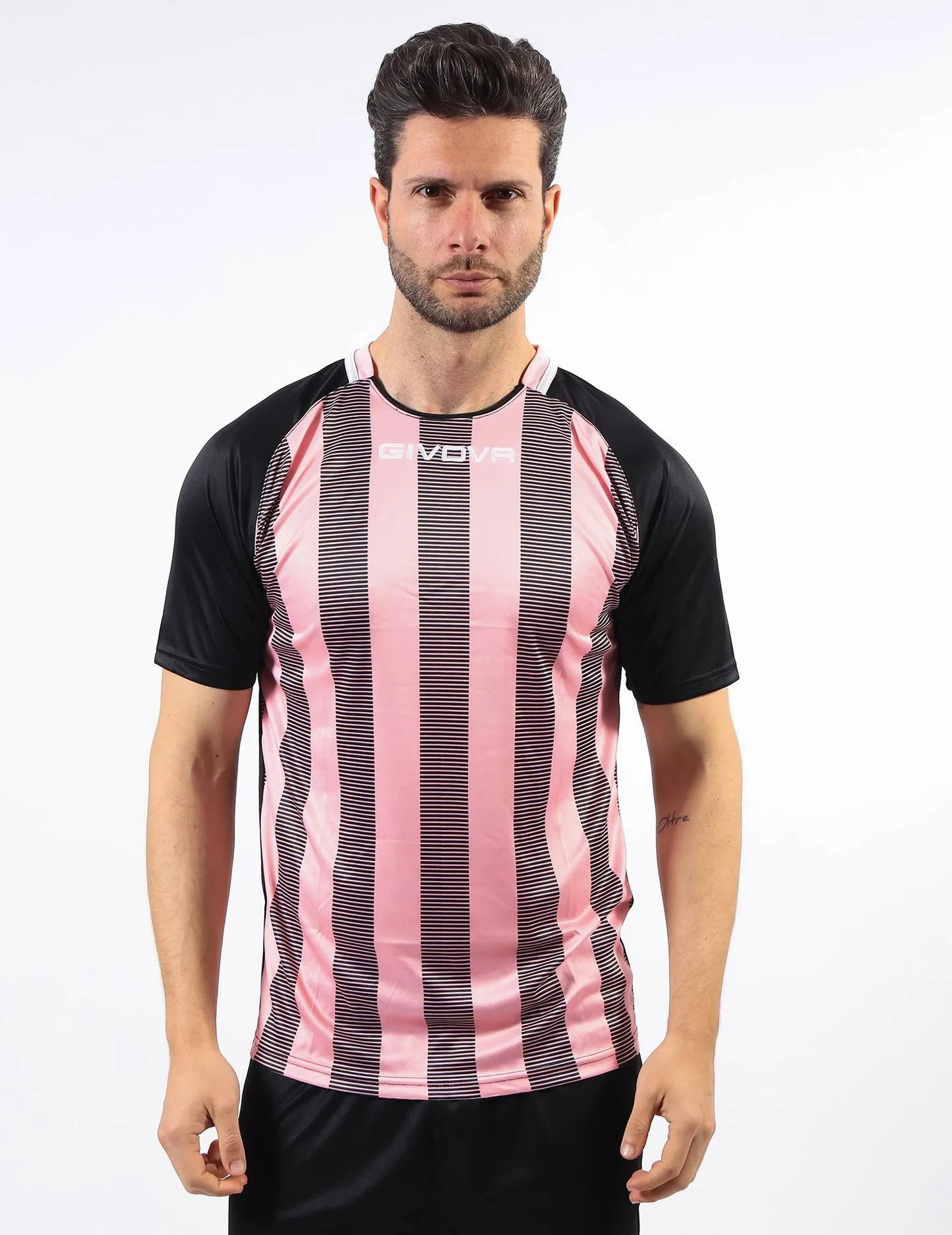 Camiseta deportiva Givova Rugby Pink-Black XL