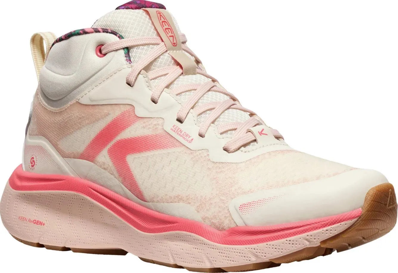 Damesschoenen Keen WMNS Leiki Mid WP Birch/Cameo Rose Wit 39.5