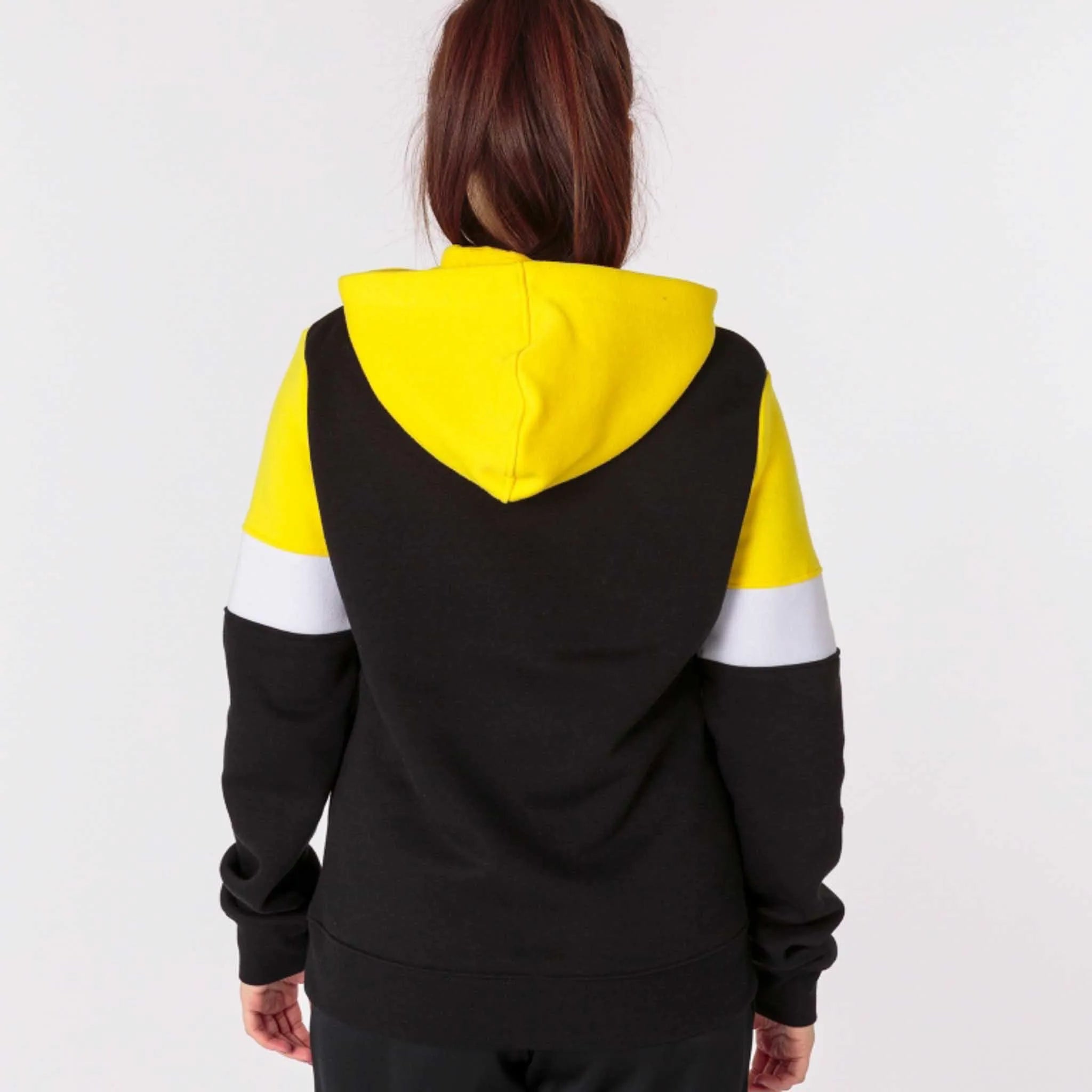 Dames sweatshirt Joma Crew IV Hoodie Zwart-gele zwarte 2xs