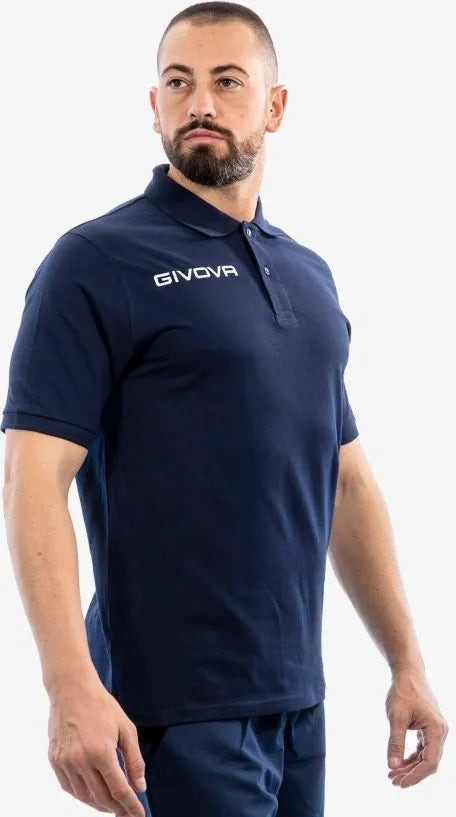 Polo shirt givova polo cotone piquet summer blue s