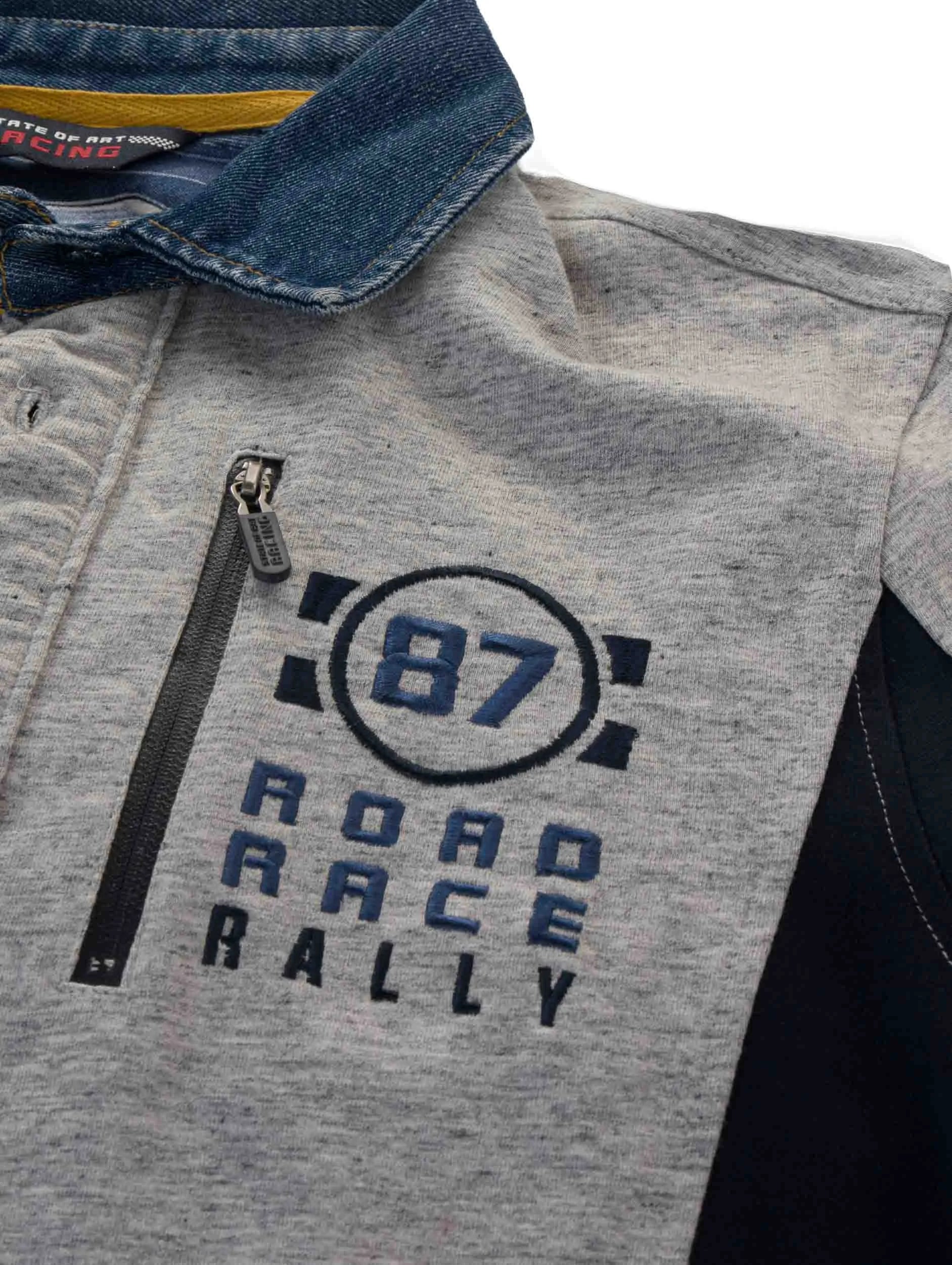 Camiseta masculina de arte de arte rugbyshirt colorblocking pesada camisa, s