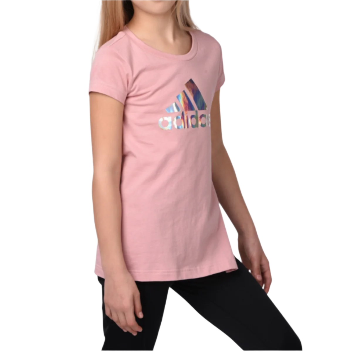 T-shirt da bambino con stampa metallizzata Adidas