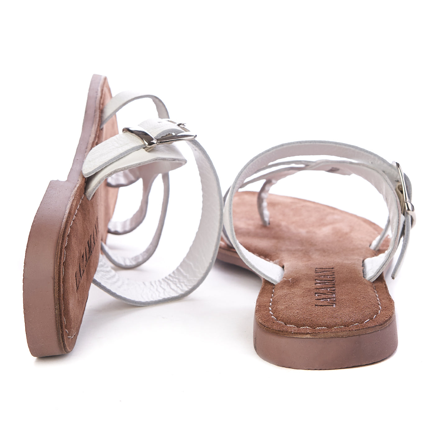 Lazamani Slipper Natural Leder ZLN 0424 Weiß