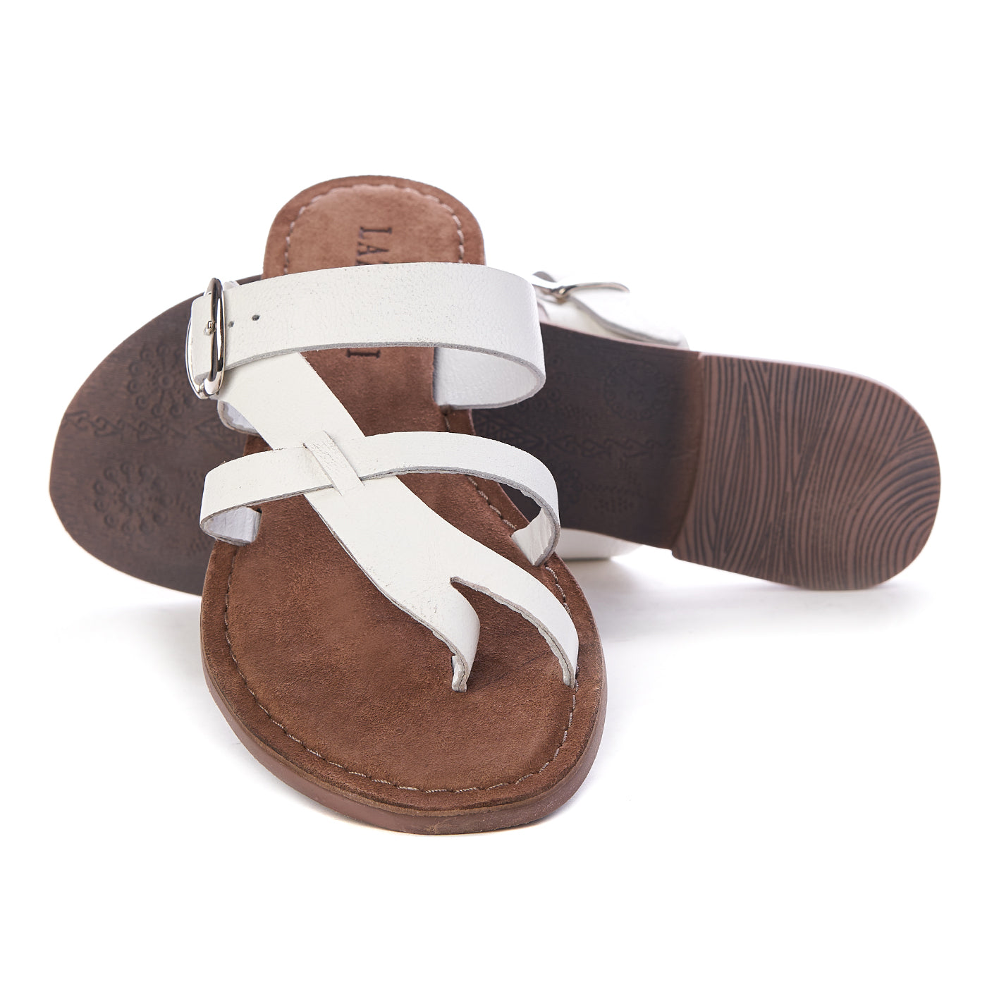 Lazamani Slipper Natural Leder ZLN 0424 Weiß