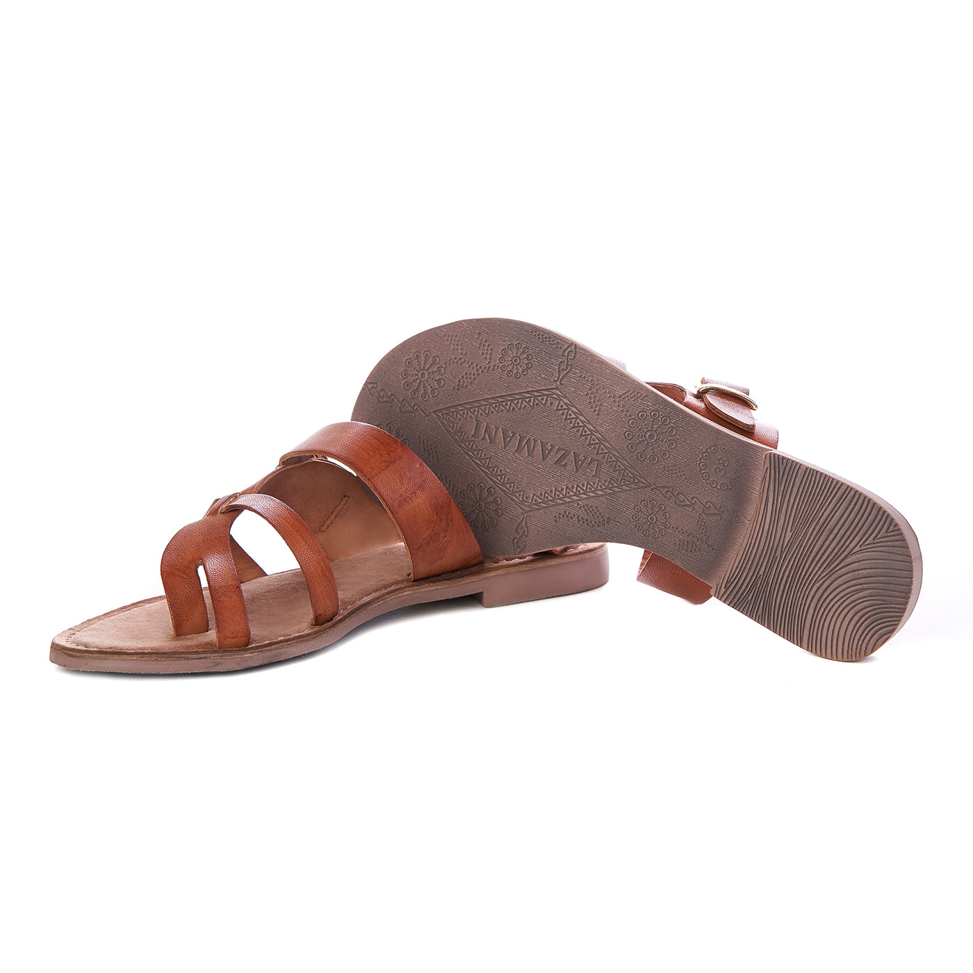 Lazamani slippers natural leather zln 0423 tan