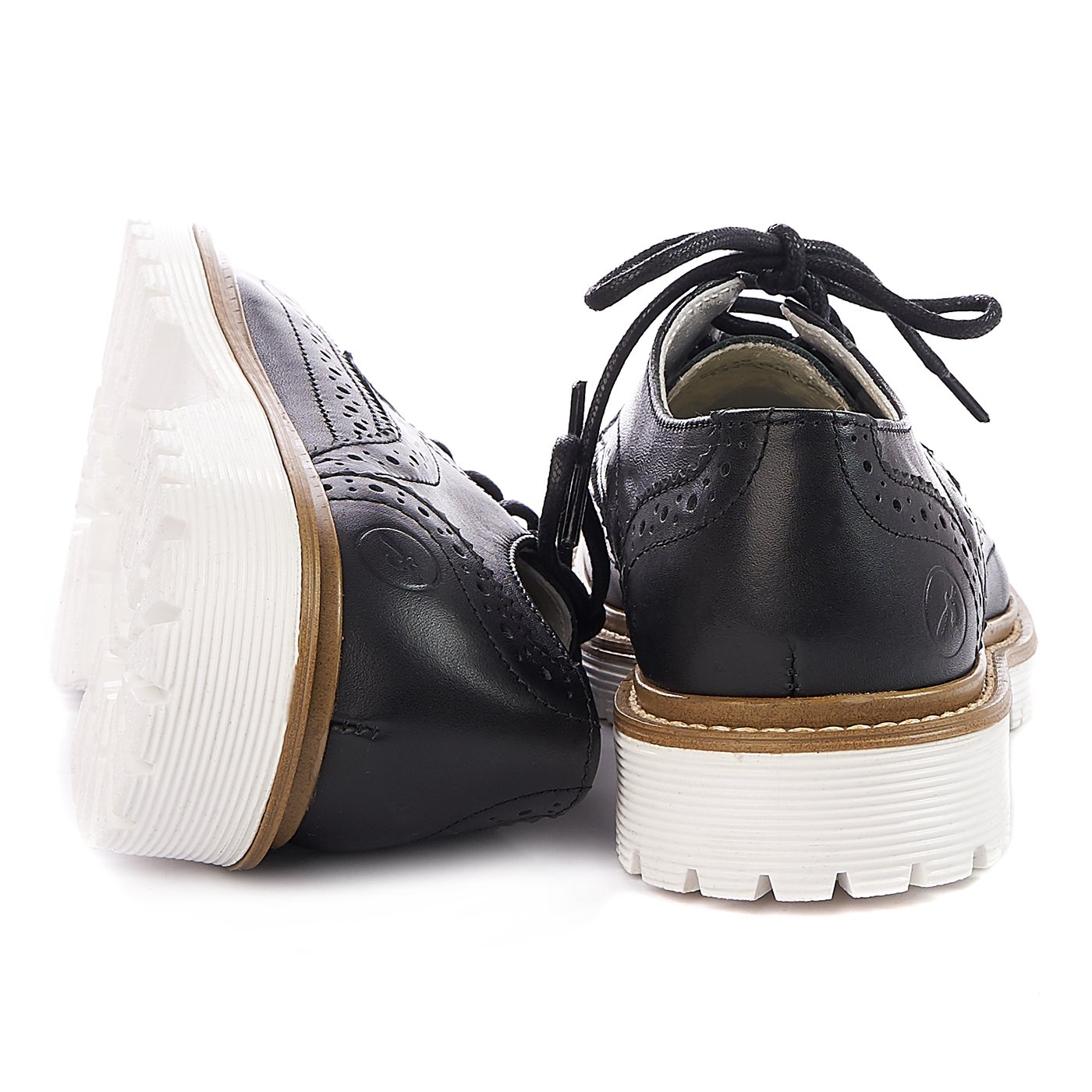 Bronx shoes natural leather black white sole zln 0165