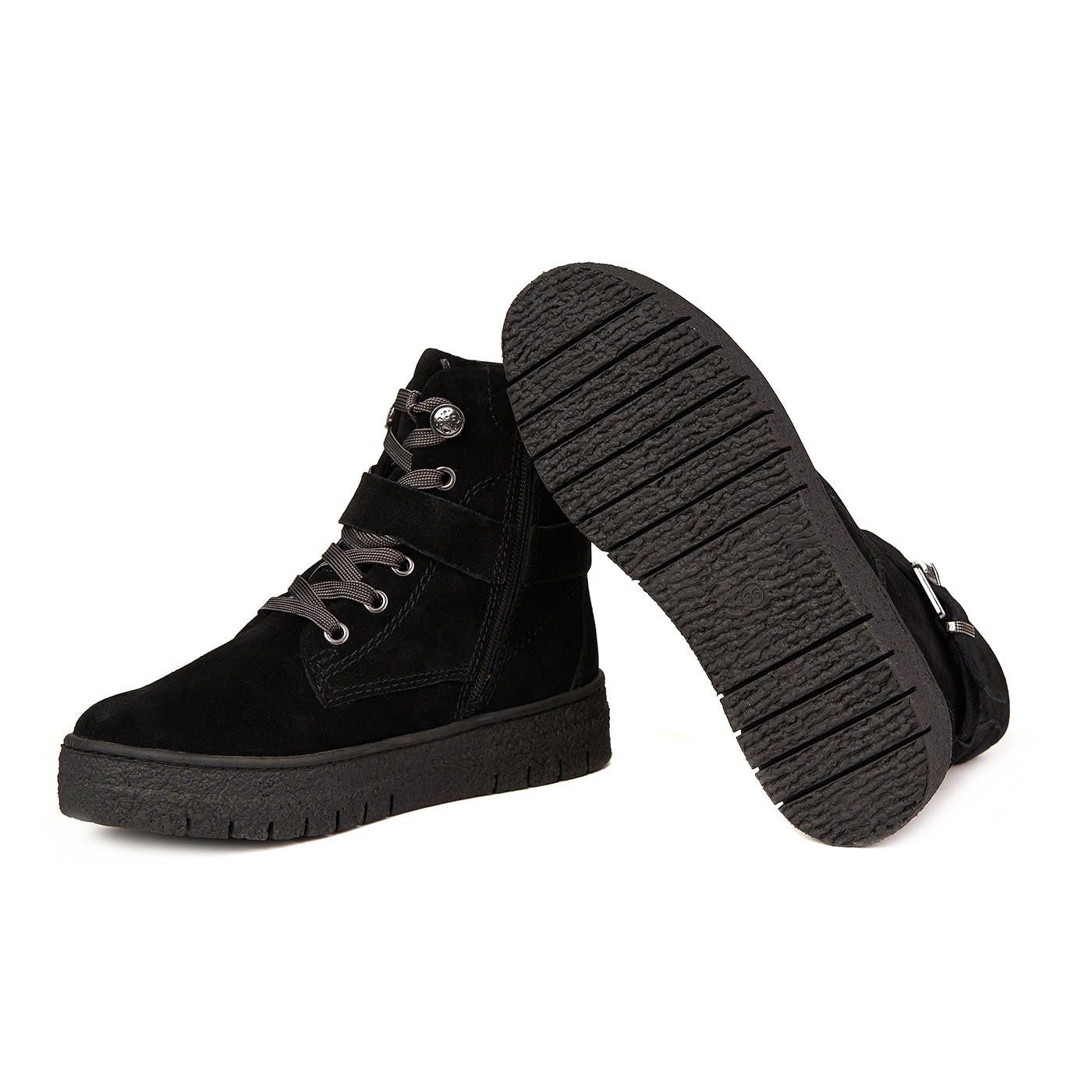 Marco Tozzi Black Boots Cizme căptușite din piele autentică ZLN 0531