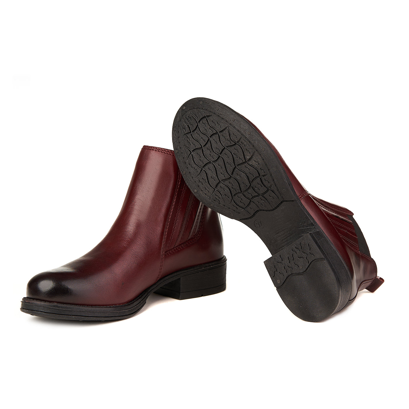 Marco Tozzi Boots Bordeaux Ameisenfell ausgekleidetes echtes Leder ZLN 0530