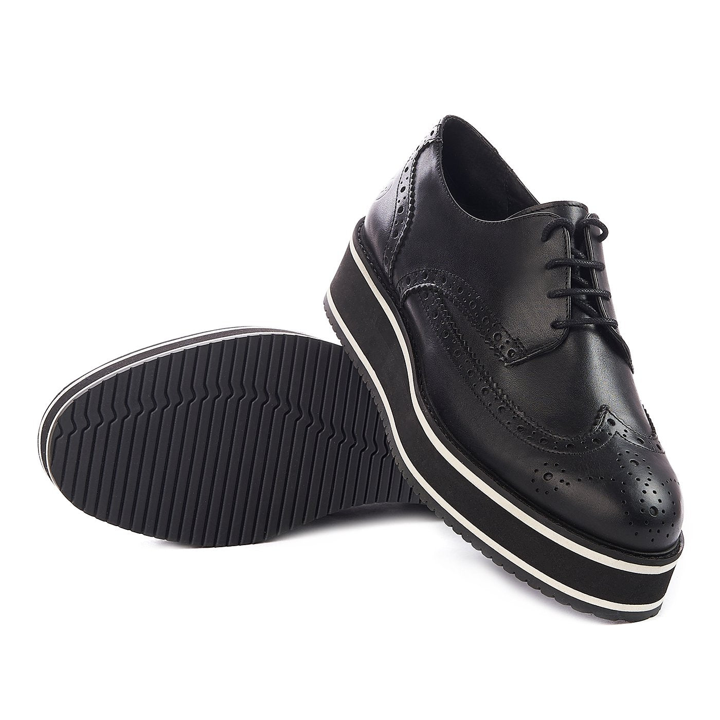Bronx shoes natural leather black zln 0162