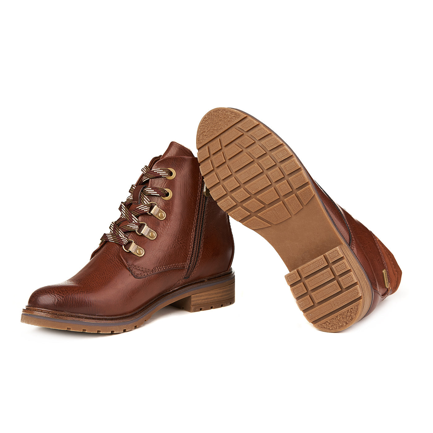 Marco tozzi chestnut ac fur boots zln 0537