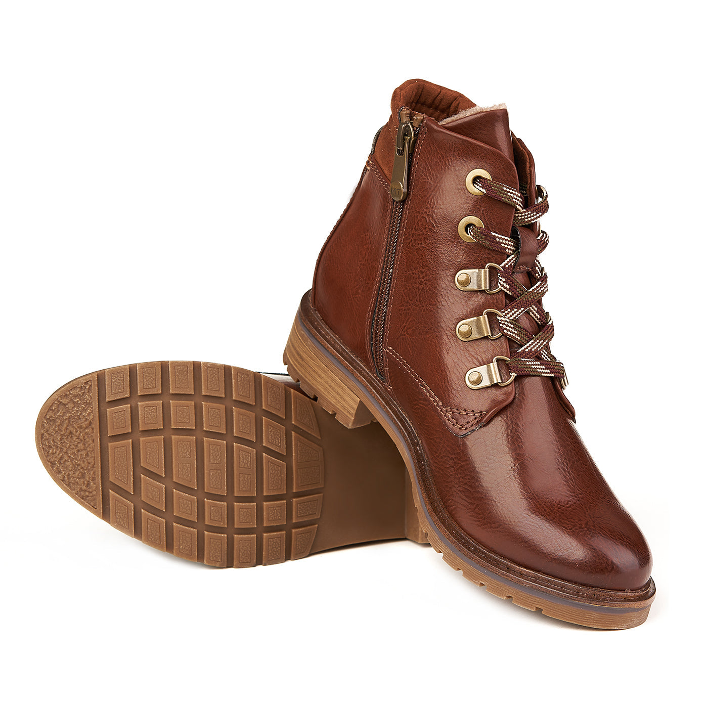 Marco Tozzi Chestnut Ac Fur Boots Zln 0537