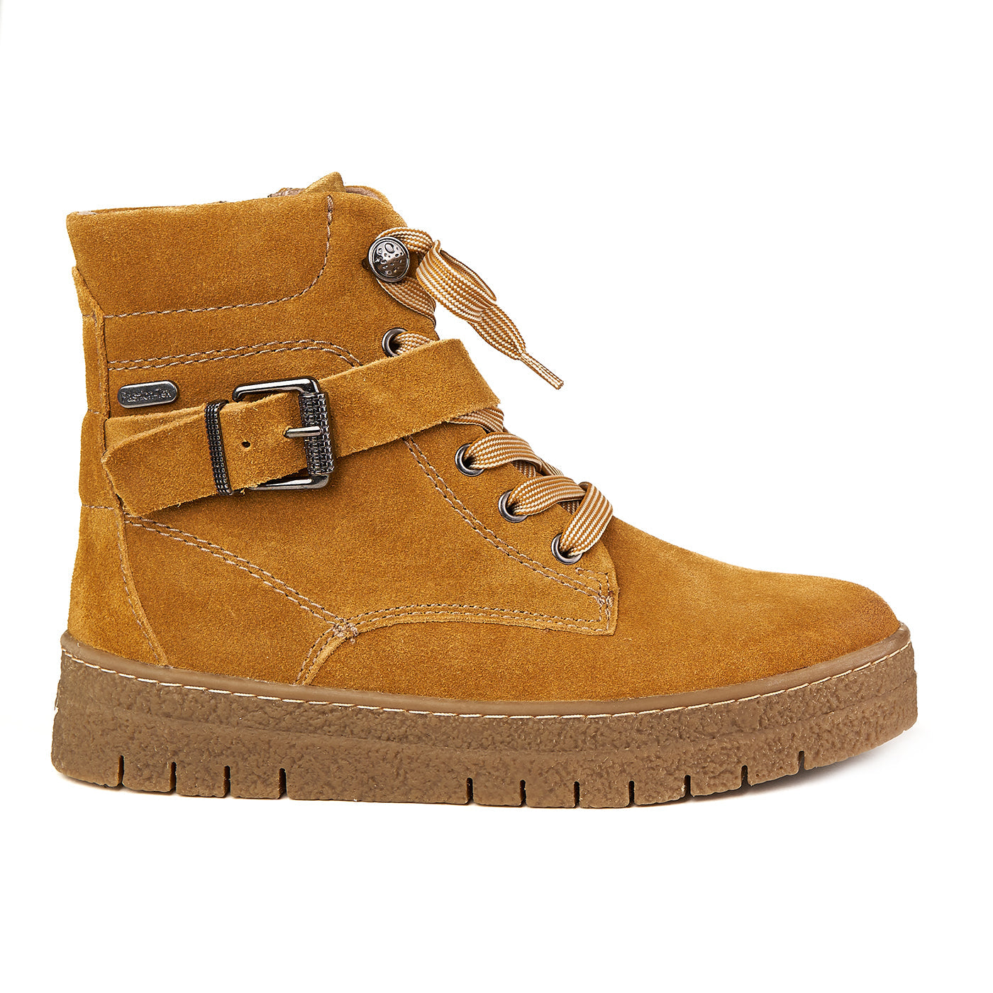 Stivali di senape Marco Tozzi Filla rivestita in pelle genuina ZLN 0533