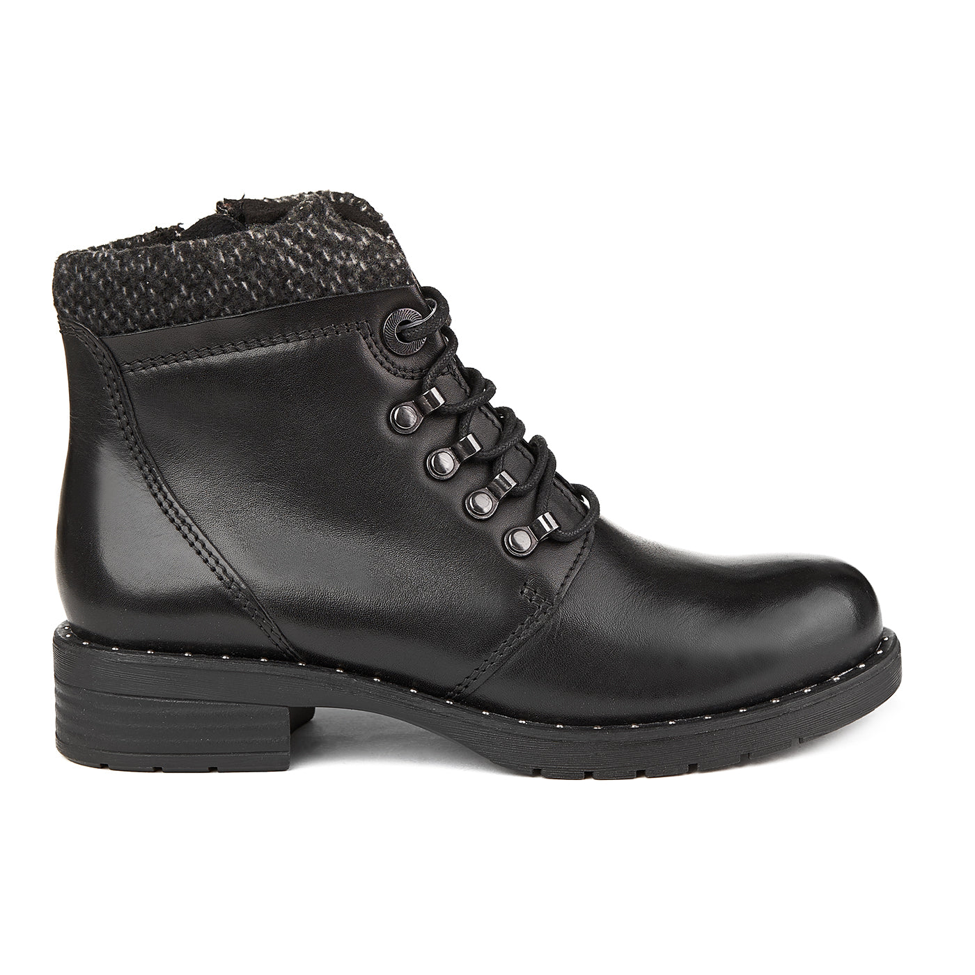 Marco tozzi black ant boots with light fur made of natural leather zln 0535