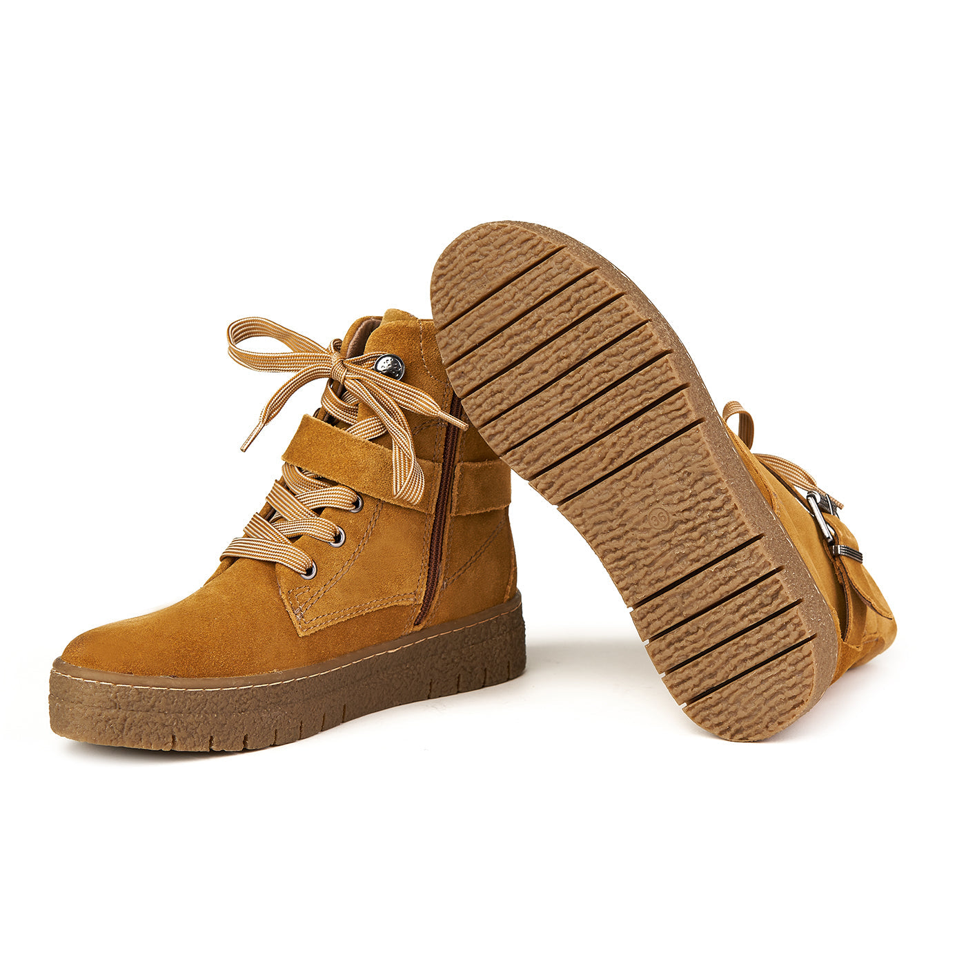 Stivali di senape Marco Tozzi Filla rivestita in pelle genuina ZLN 0533