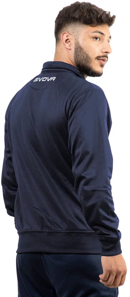 Sports sweatshirt givova polarfleece mono 500 blue 2xl