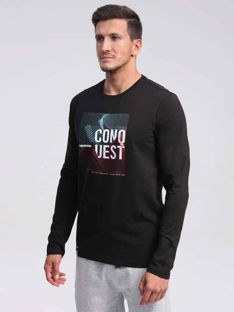 Andningsbara mäns t-shirt loap alek l från bomull