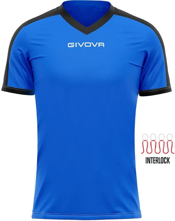 Sports t-shirt givova revolution royal-black blue l