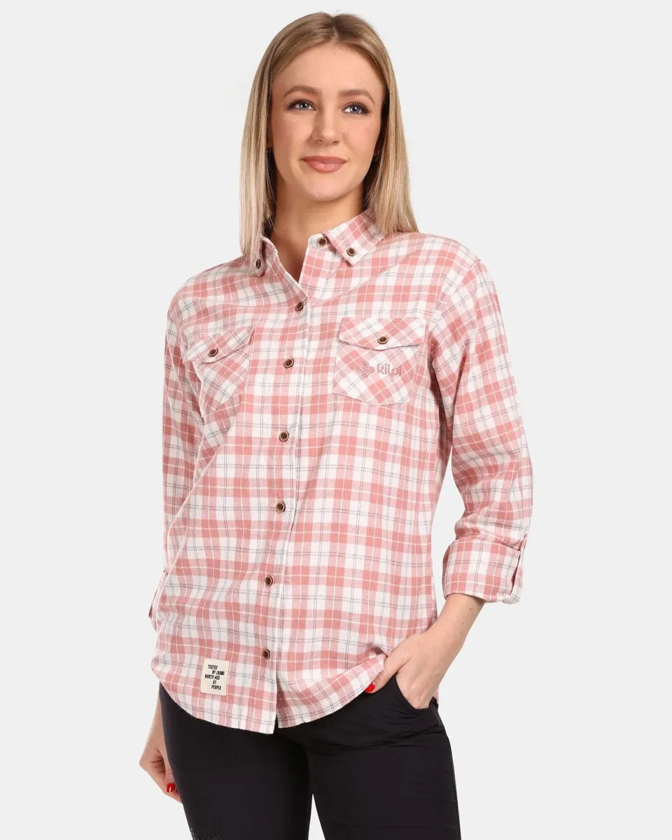 Dámska športová flanelová košeľa kilpi flannny-w Pink 36