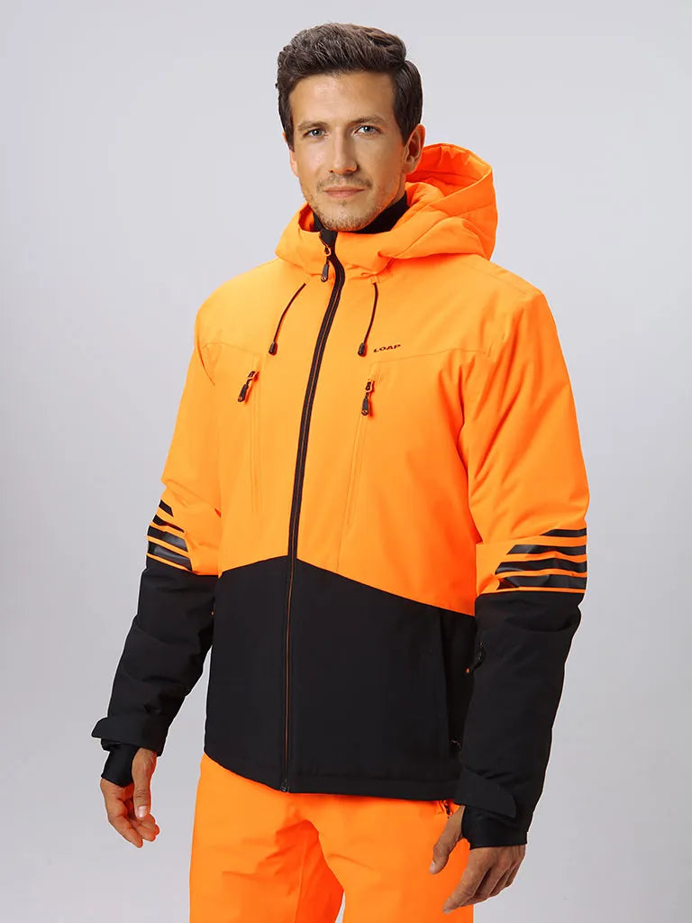 Jaqueta de esqui masculina loas de gramado laranja l