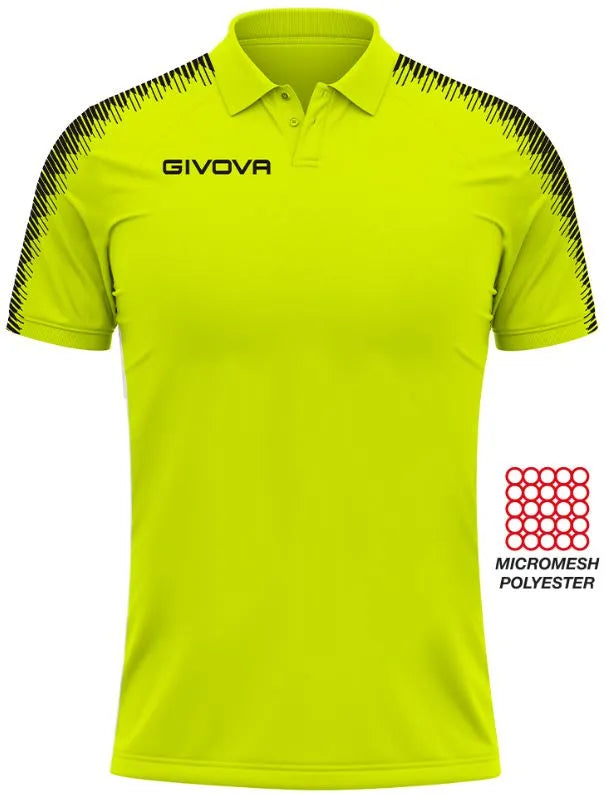 Sport polo shirt givova fluo geel s
