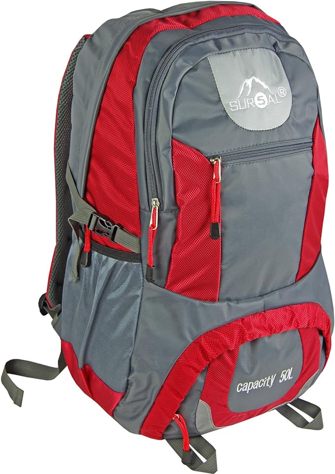 Backpack Sur5Al Yukon Hiking Backpack 50L Red,