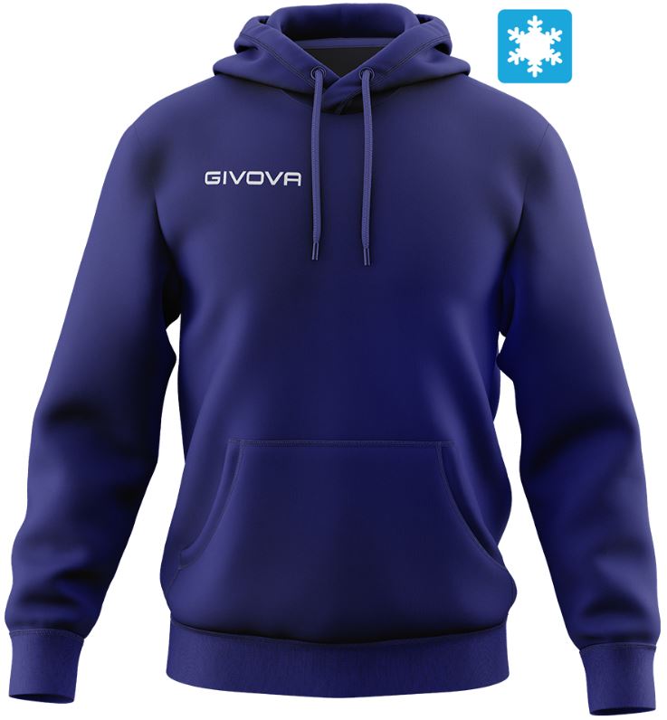 Cotton Sweatshirt Givova Hoodie Blue, Xs