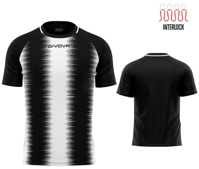 Sport T-Shirt Givova Streifen schwarz-weiß l