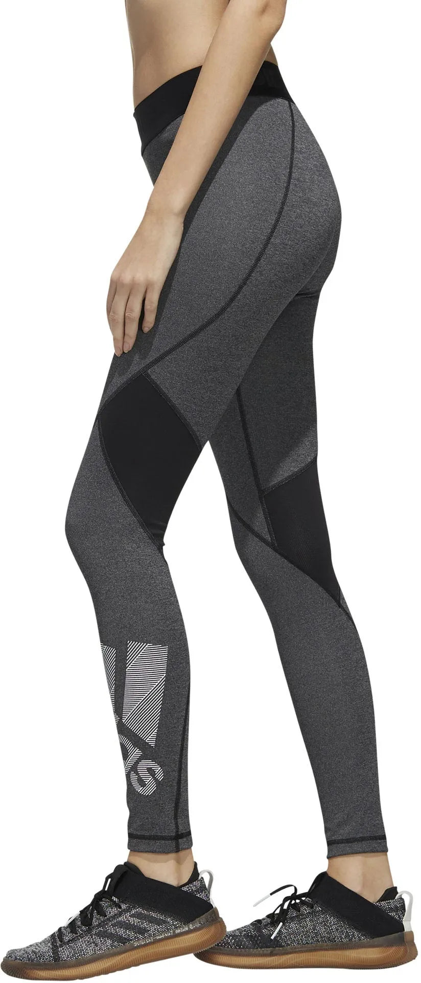 Leggings Adidas Alphaskin Ladies Grey XL - Tacaíocht & breathable