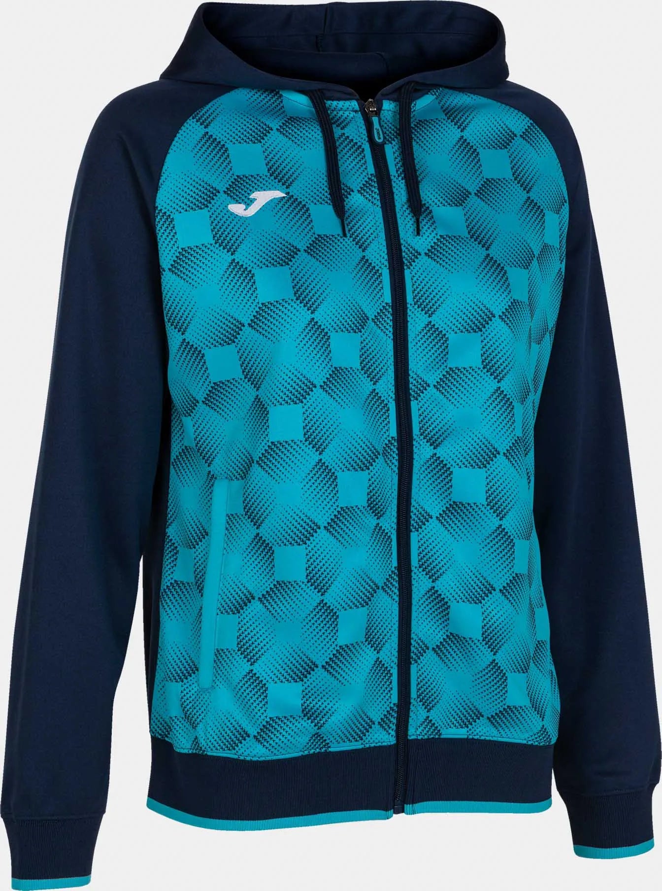 Dames Joma Supernova III Zip-Up Hoodie Navy Navy Fluor Turquoise Turquoise S