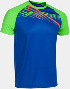 Men's Sports T-shirt Joma Elite X Royal-Fluor Green L