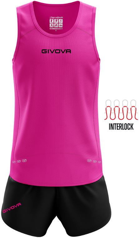 Running Set Givova Kit New York Fuxia-Black, Xs