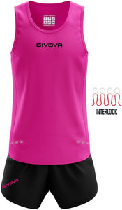 Running Set Givova Kit New York Fuxia-Black, Xs