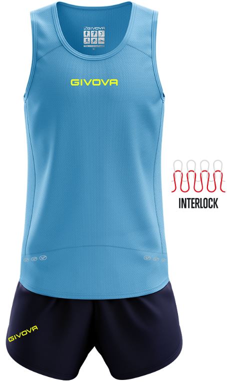 Running Set Givova Kit New York Turq--Blue, Xs