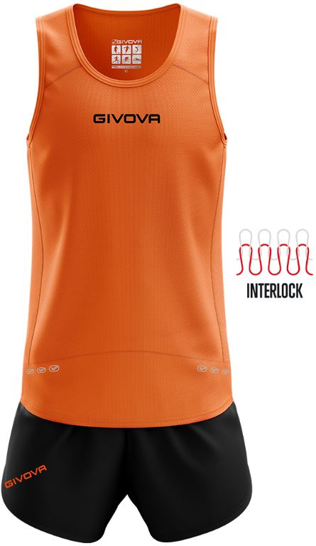 Running Set Givova Kit New York Orange-Black, Xs