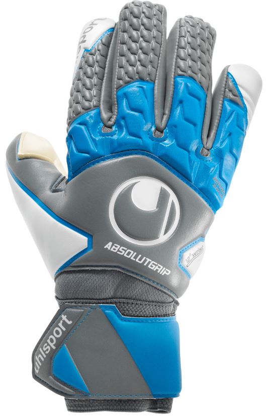 Goalkeeper Gloves Uhlsport Absolutgrip Tight Hn Anthracite-Cyan 7.5