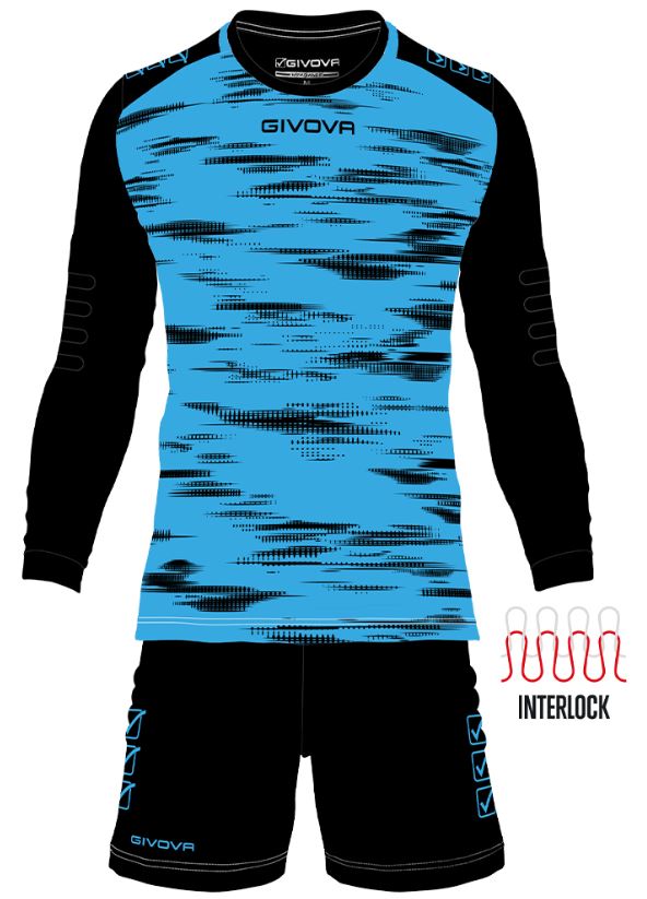 Goalkeeper Set Givova Kit Turquoise-Black 3Xs