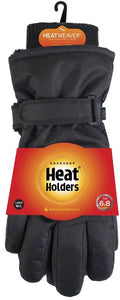 Women's Soft. Gloves Heat Holders Ski Black S-M