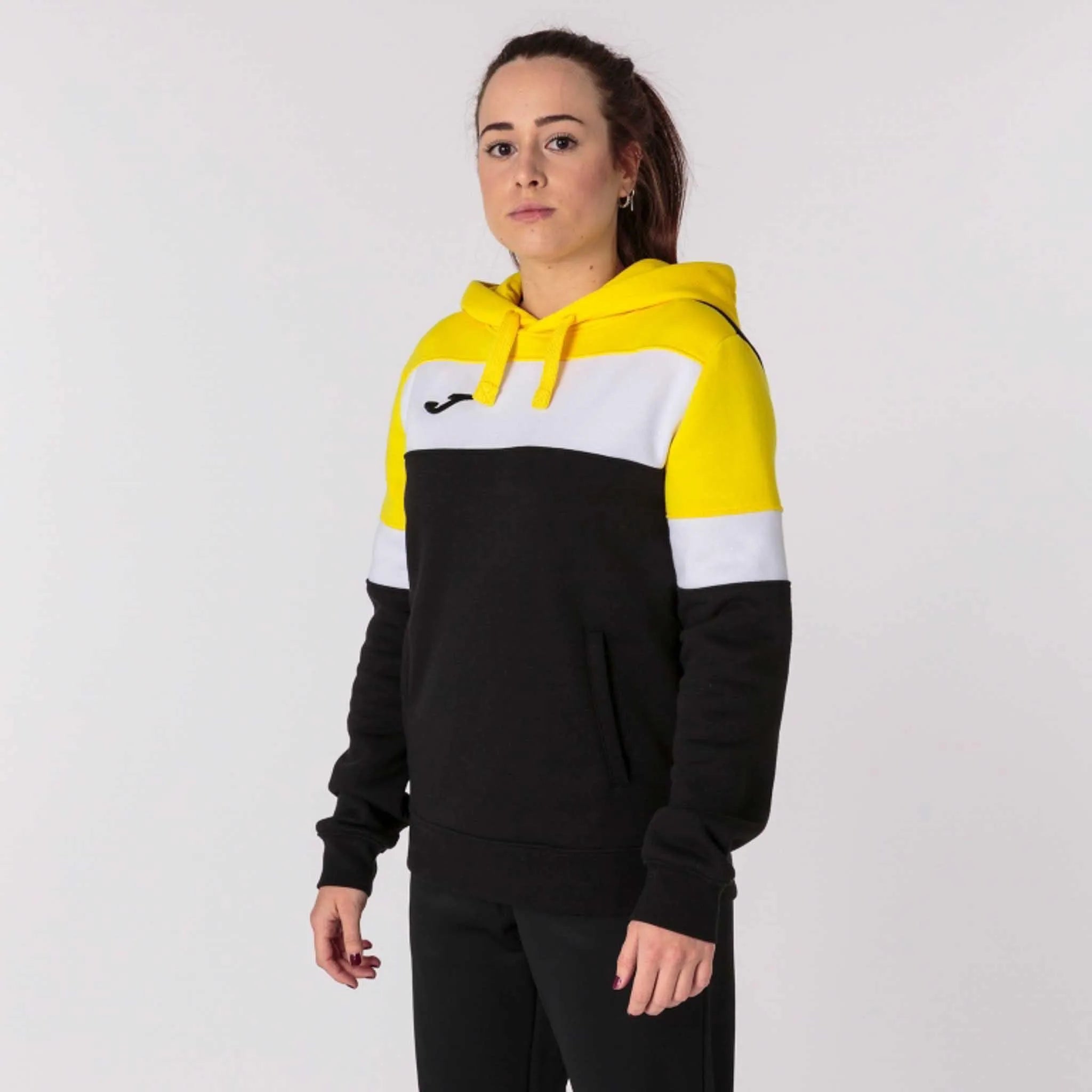 Sorto feminino Joma Crew IV capuz preto amarelo-amarelo preto 2xl