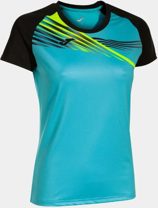 Women's joma elite x fluor turquoise-black sports t-shirt s