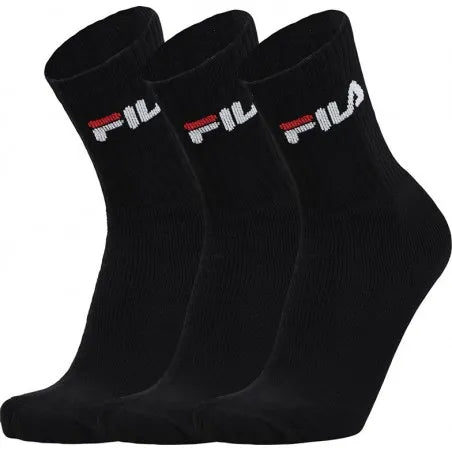 Fila crew tennis 3-pack unisex socks black 35-38