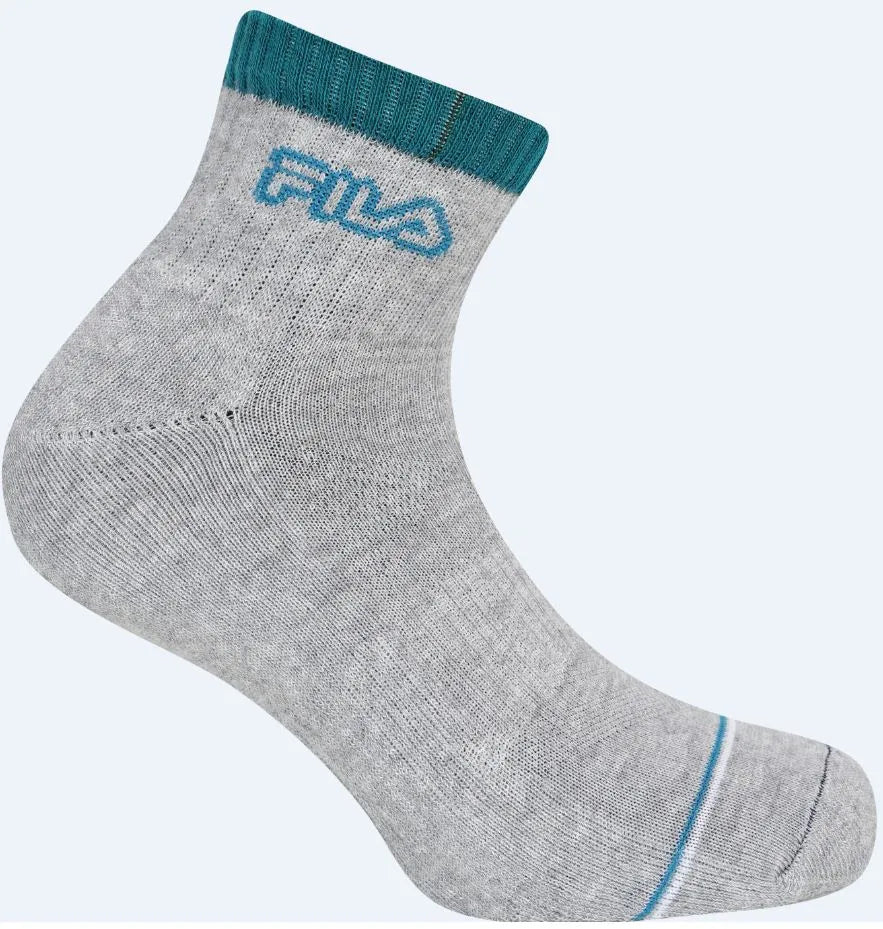 FILA 3-balenie Fitness Quarter Socks White-Grey 43-46