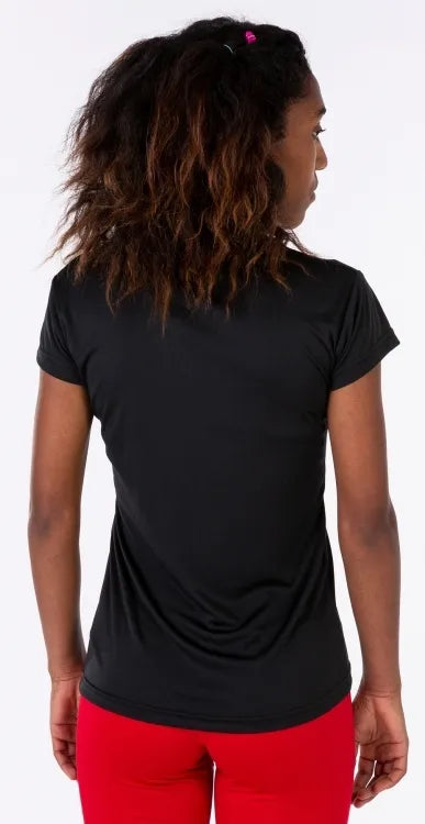 Ladies T -Shirt Joma Record II Black L - sportowy i oddychający