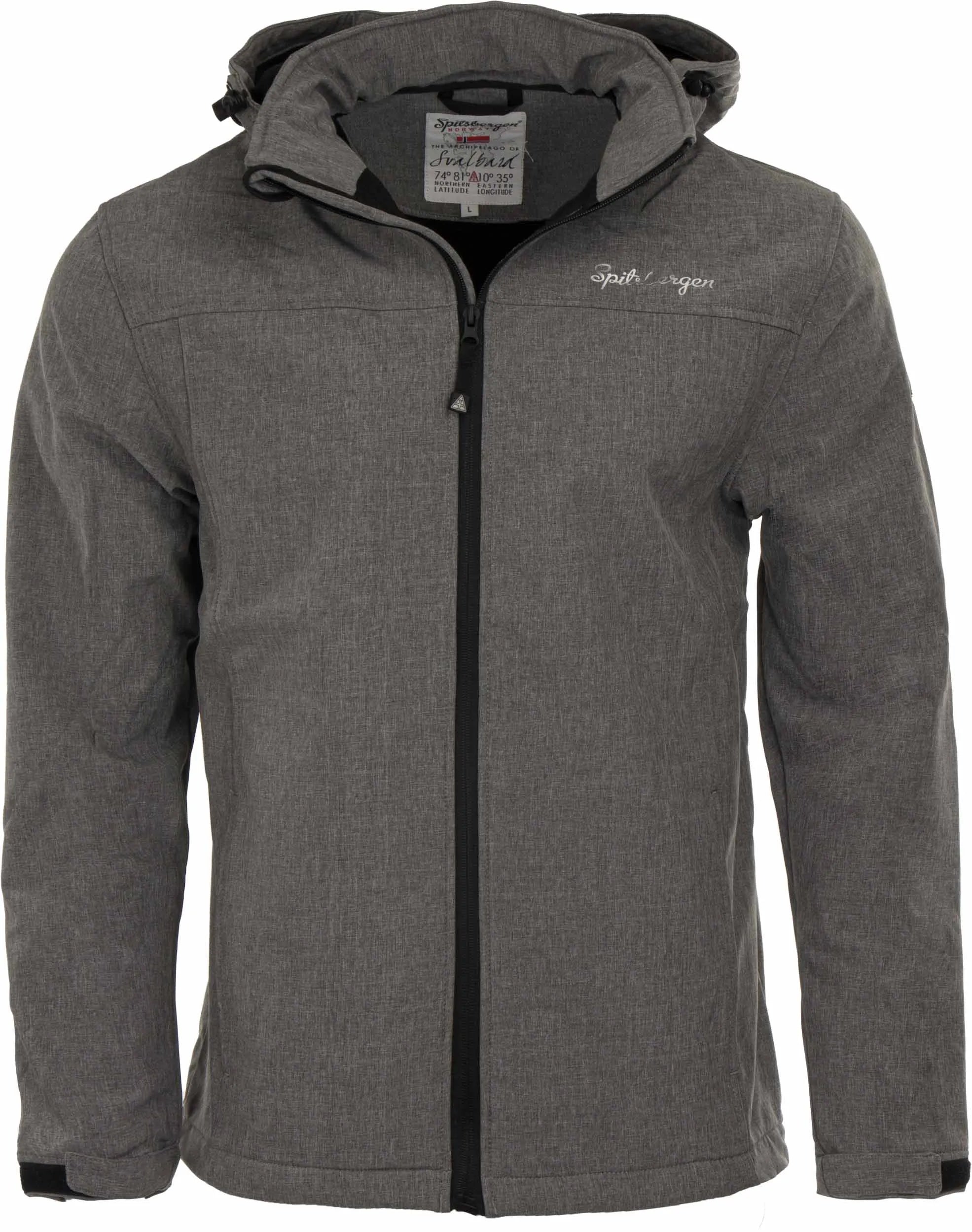 Chaqueta Softshell de hombres Spitsbergen - Gray a prueba de viento y transpirable