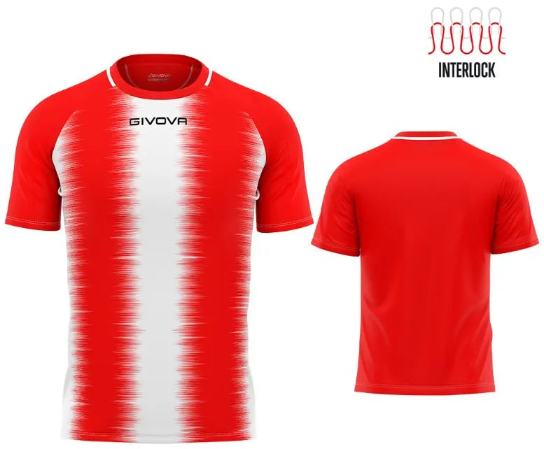 Sport T-Shirt Givova Streifen rot-weiß l