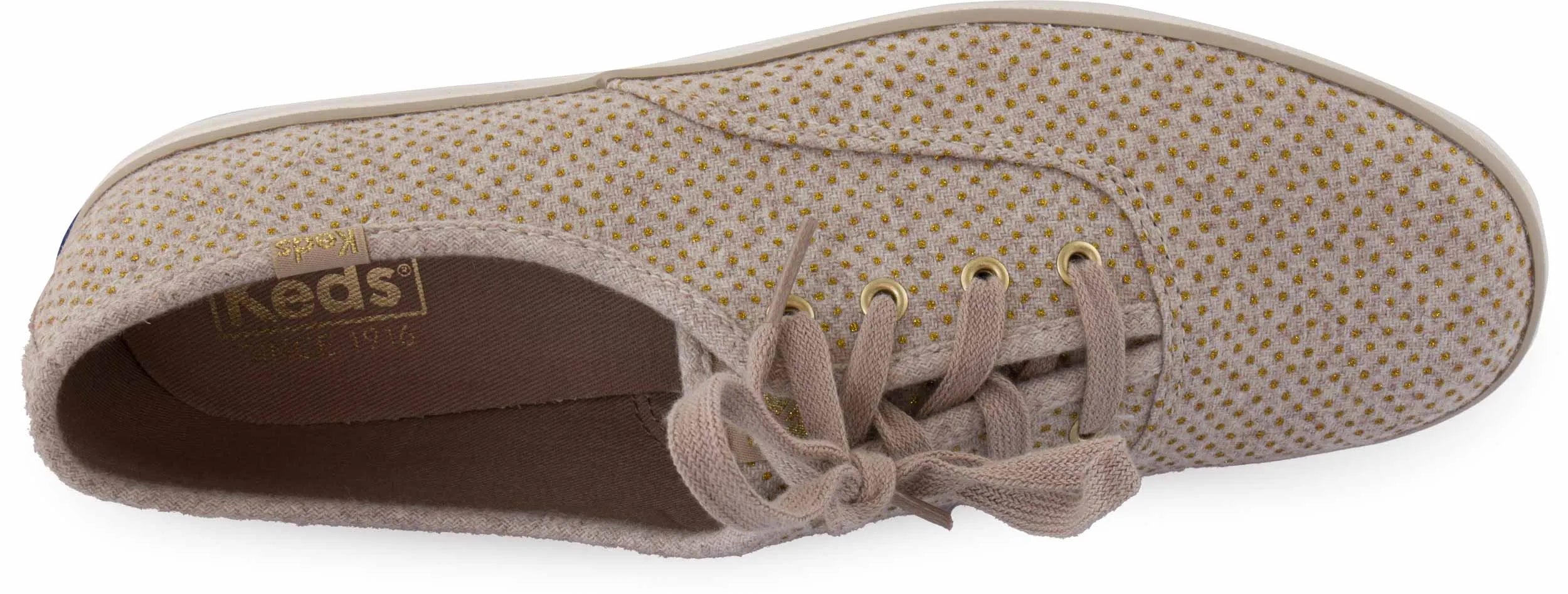Chaussures féminines Keds WMS Champion Toile de laine scintillante Beige 42.5