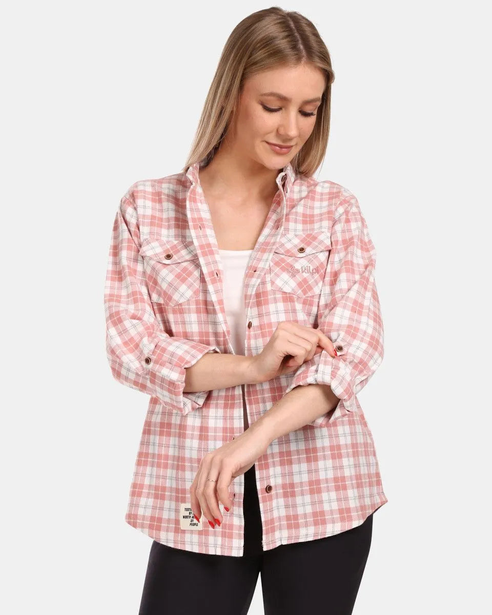 Dámska športová flanelová košeľa kilpi flannny-w Pink 36