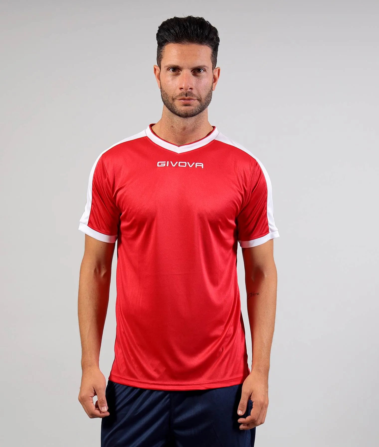 Sport póló Givova Revolution Red-White XL