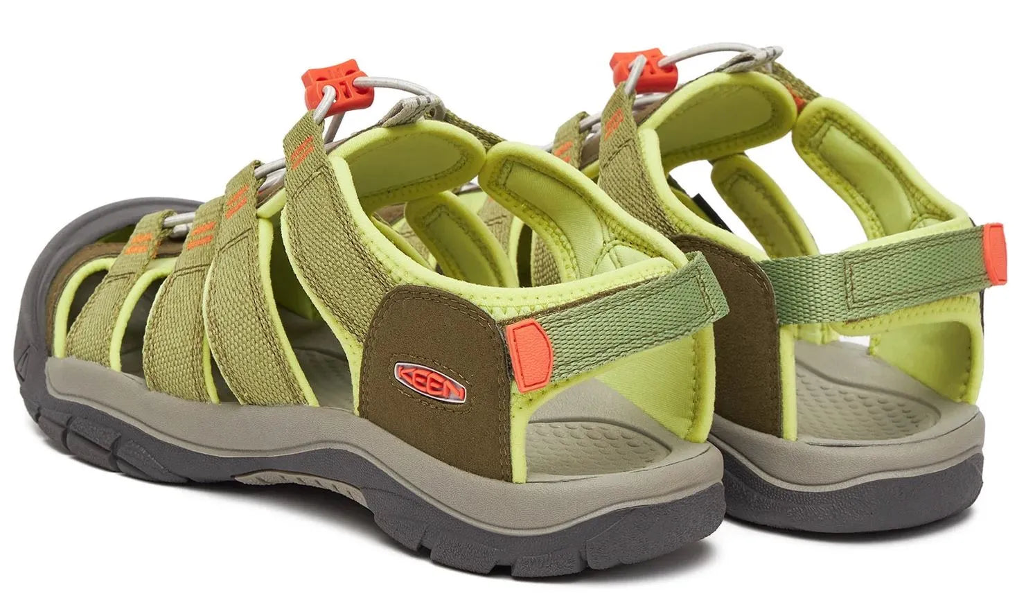 Keen jr newport boundless dark olive/scarlet ibis green kids' shoes 34