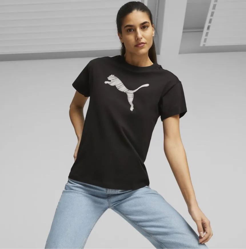 PUMA LADIES T -Shirt Black L - Sporty & Comformation